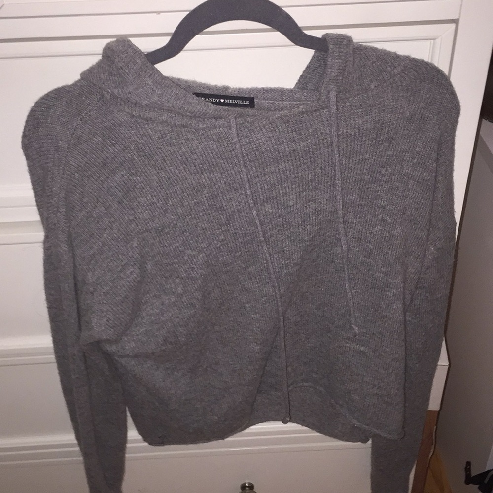 Gray Brandy Melville Cropped Sweatshirt
